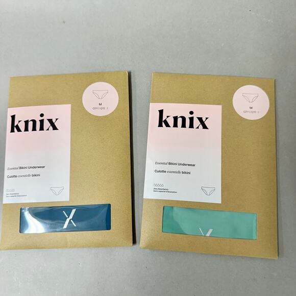 Knix Essential No-Show Bikini Set of 2 Pistachio & Tidepool Size Medium‎ NWT - Picture 12 of 16